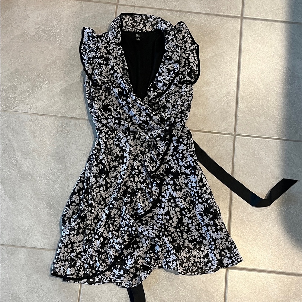 J.B.S. Black and White Floral Mini Dress